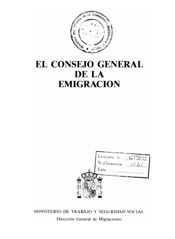 EL CONSEJERO GENERAL DE LA EMIGRACION