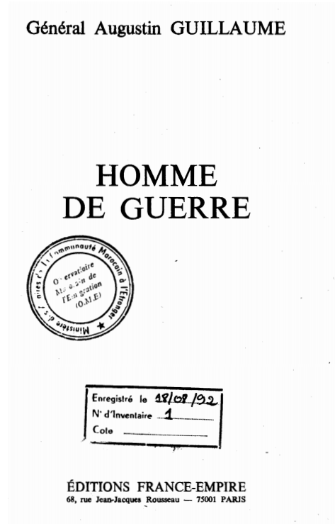 HOMME DE GUERRE