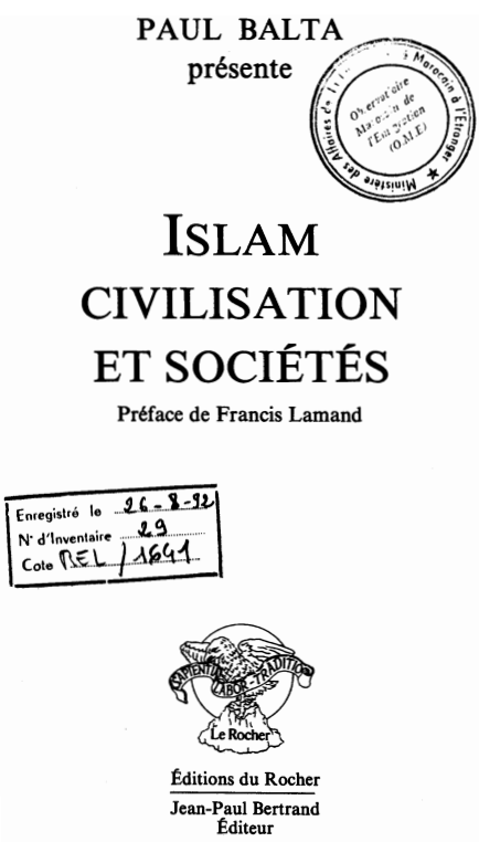 ISLAM CIVILISATION ET SOCIETES