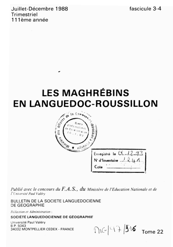 LES MAGHREBINS EN LANGUEDOC ROUSSILLON