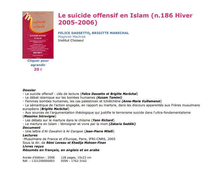Le suicide offensif en Islam