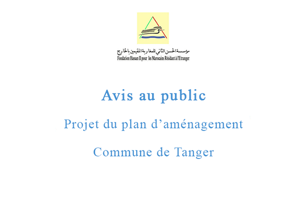 Avis au public – Projet du plan d’aménagement de la commune de Tanger