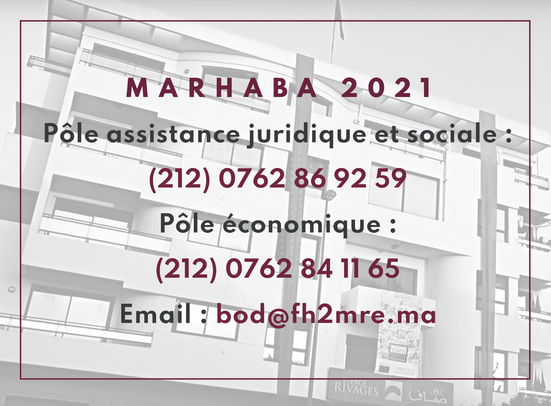 Communiqué de presse opération Marhaba 2021