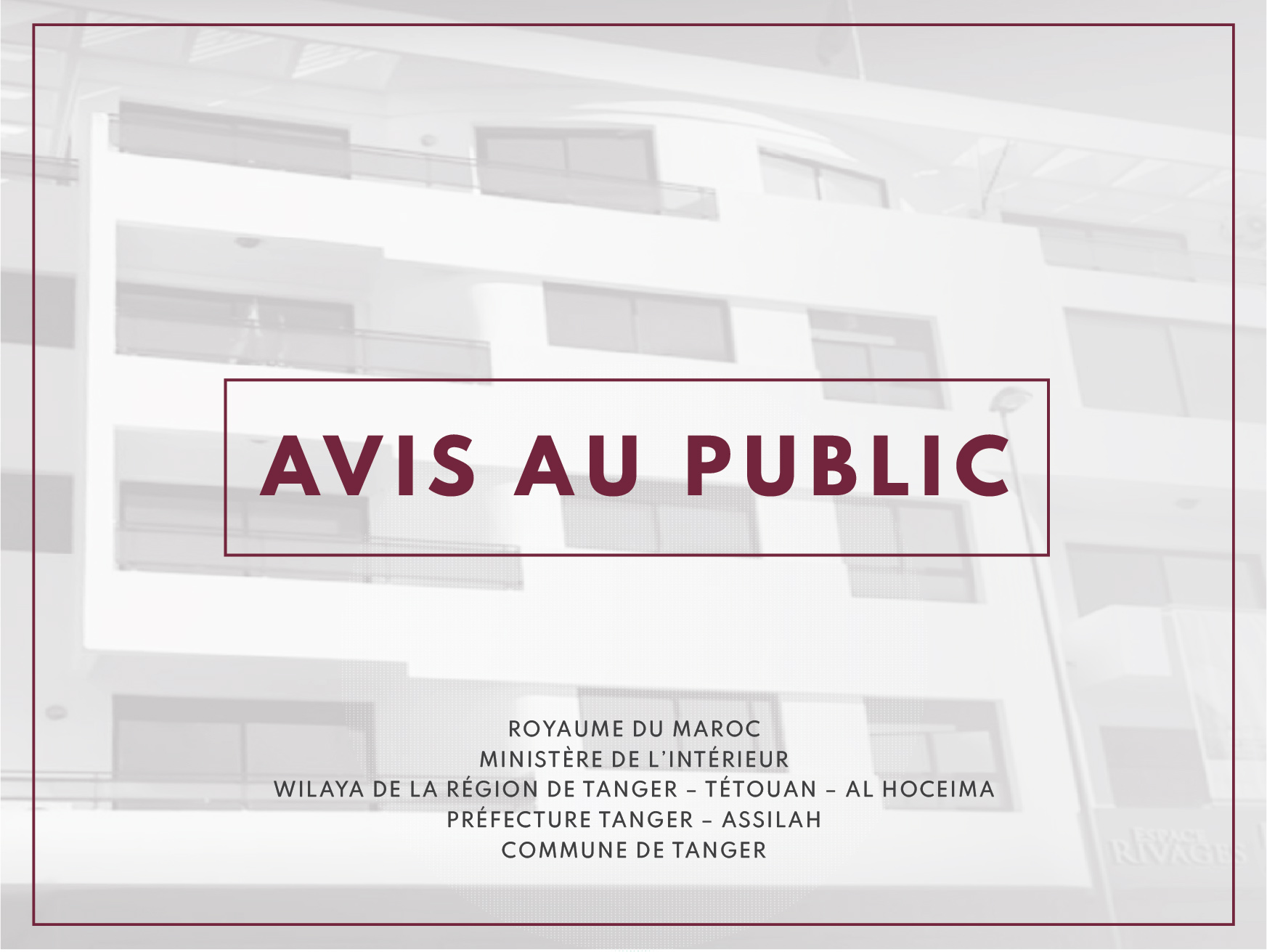 Avis au public